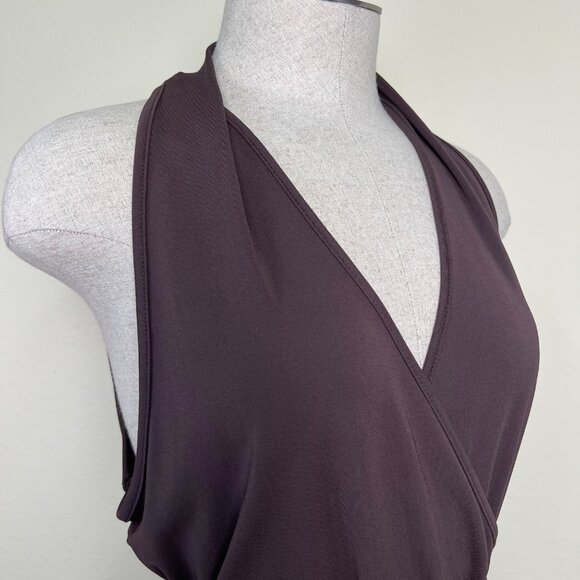 INC International Concepts Brown Faux Wrap Halter Tank Top with Ties Size Large - Picture 2 of 7